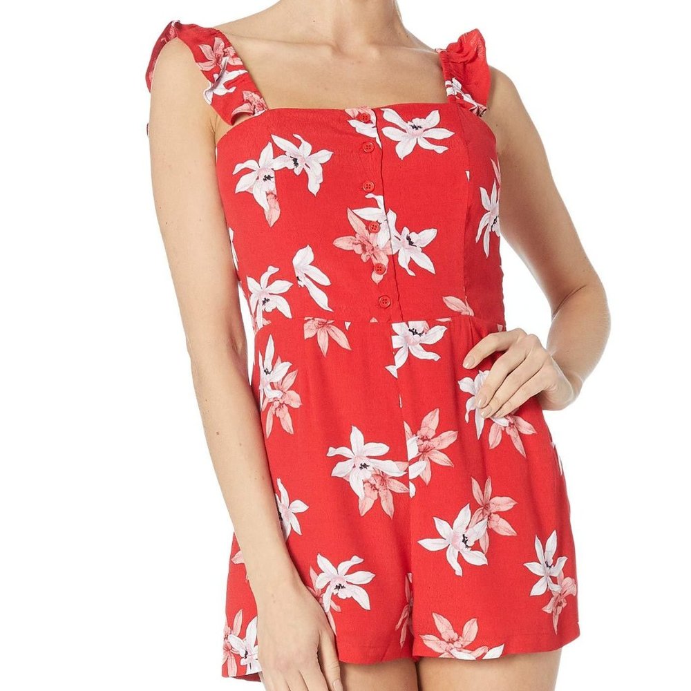 NWT BB Dakota Daisy Floral Flutter Button Romper - Picture 8 of 11
